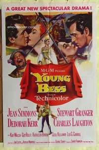 p875 YOUNG BESS one-sheet movie poster '53 Jean Simmons, Granger
