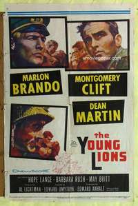 p878 YOUNG LIONS one-sheet movie poster '58 Marlon Brando, Dean Martin