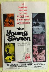 p882 YOUNG SINNER one-sheet movie poster '65 Tom Laughlin pre-Billy Jack!