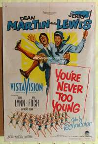 p885 YOU'RE NEVER TOO YOUNG one-sheet movie poster '55 Martin & Lewis!