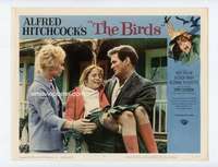 s249 BIRDS movie lobby card #5 '63 Rod Taylor & Tippi Hedren close up!