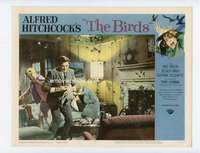 s248 BIRDS movie lobby card #7 '63 Hedren & Taylor attacked by birds!