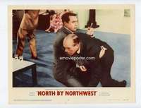s227 NORTH BY NORTHWEST movie lobby card #4 '59 Grant w/murdered man!