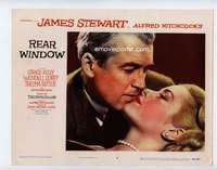 s137 REAR WINDOW movie lobby card #4 '54 great Stewart & Kelly c/u!