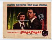s102 STAGE FRIGHT movie lobby card #8 '50 Jane Wyman, Richard Todd