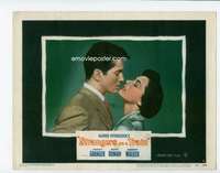 s107 STRANGERS ON A TRAIN movie lobby card #6 '51 Farley & Roman kiss!