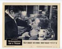 s113 STRANGERS ON A TRAIN movie lobby card #8 R57 Farley chokes Walker