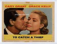s153 TO CATCH A THIEF movie lobby card #5 '55 Kelly & Grant close up!