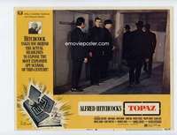 s275 TOPAZ movie lobby card #1 '69 Alfred Hitchcock, men in black!