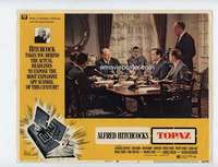 s273 TOPAZ movie lobby card #4 '69 Alfred Hitchcock, guys at table!