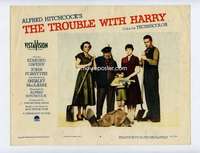 s169 TROUBLE WITH HARRY movie lobby card #8 '55 great cast portrait!