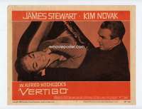 s215 VERTIGO movie lobby card #4 '58 James Stewart choking Kim Novak!