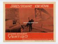 s219 VERTIGO movie lobby card #7 '58 Stewart by Golden Gate Bridge!