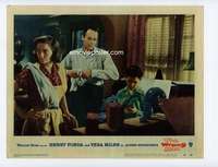 s211 WRONG MAN movie lobby card #5 '57 Henry Fonda & Miles do dishes!