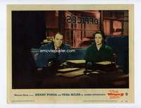 s206 WRONG MAN movie lobby card #8 '57 Henry Fonda & Miles seated!