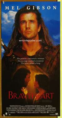 t023 BRAVEHEART Aust daybill movie poster '95 Mel Gibson, Scotland!