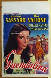 t278 GUENDALINA Belgian movie poster '57 Jacqueline Sassard, Vallone