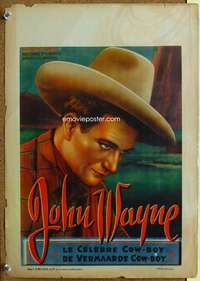 t269 JOHN WAYNE Belgian 12x17 movie poster '40s great portrait!
