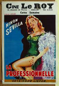 t284 NO NIEGO MI PASADO Belgian movie poster '52 smoking bad girl!
