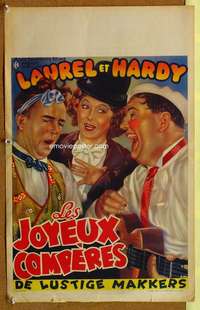 t285 PACK UP YOUR TROUBLES Belgian movie poster R40s Laurel & Hardy