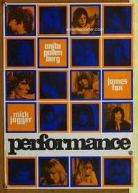 t286 PERFORMANCE Belgian movie poster '70 Nicolas Roeg, Mick Jagger