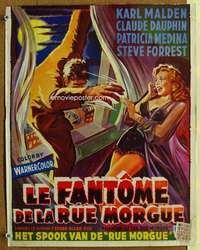 t288 PHANTOM OF THE RUE MORGUE Belgian movie poster '54 3D horror!