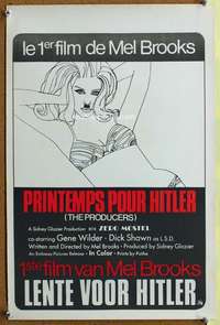 t290 PRODUCERS Belgian movie poster '67 Mel Brooks, wacky image!