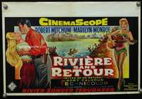t291 RIVER OF NO RETURN Belgian movie poster '54 sexy Marilyn Monroe!