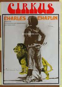 t308 CIRCUS Czech movie poster R60s Charlie Chaplin, Grygar art!