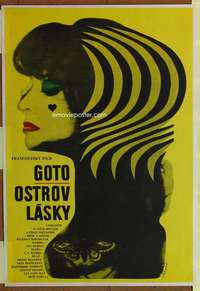 t316 GOTO ISLAND OF LOVE Czech movie poster '68 cool Vaca artwork!