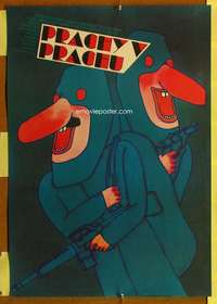 t346 POUR 100 BRIQUES T'AS PLUS REIN Czech movie poster '82 Vaca art!