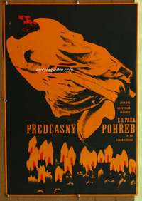 t347 PREMATURE BURIAL Czech movie poster '62 Edgar Allan Poe, Corman