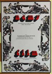 t352 SILENT MOVIE Czech movie poster '78 Mel Brooks, Grygar art!