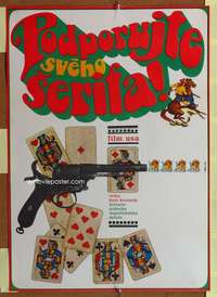 t358 SUPPORT YOUR LOCAL SHERIFF Czech movie poster '69 cool Vaca art!