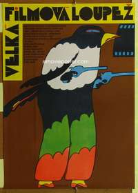 t364 VELKA FILMOVA LOUPEZ Czech movie poster '86 wacky Vaca artwork!