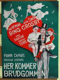 t222 HERE COMES THE GROOM Danish movie poster '51 Bing Crosby, Capra