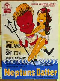 t226 NEPTUNE'S DAUGHTER Danish movie poster '49 great Gaston art!
