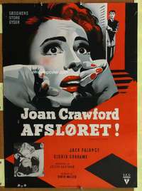 t232 SUDDEN FEAR Danish movie poster '52 Joan Crawford, Jack Palance