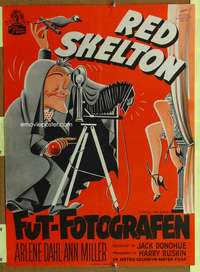 t235 WATCH THE BIRDIE Danish movie poster '50 Red Skelton, Gaston art!