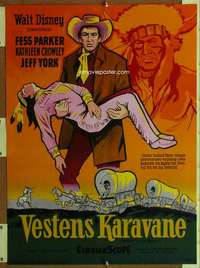 t236 WESTWARD HO THE WAGONS Danish movie poster '57 Fess Parker