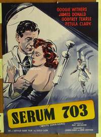 t237 WHITE CORRIDORS Danish movie poster '51 cool Wenzel art!