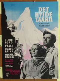 t238 WHITE TOWER Danish movie poster '50 Glenn Ford, Alida Valli