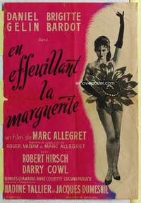 t174 MADEMOISELLE STRIPTEASE French 15x22 movie poster '57 Bardot