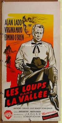 t179 BIG LAND French 15x30 movie poster '57 Alan Ladd, Virigina Mayo