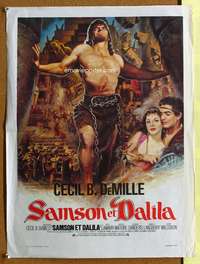 t176 SAMSON & DELILAH French 17x22 movie poster R70s Lamarr, Mature