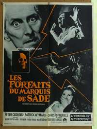 t189 SKULL French 23x31 movie poster '65 Peter Cushing, Chris Lee