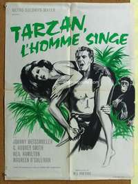 t190 TARZAN & HIS MATE French 22x31 movie poster R50s Weissmuller