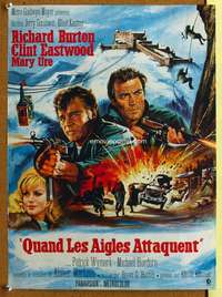 t177 WHERE EAGLES DARE French 15x21 movie poster '68 Eastwood, Burton