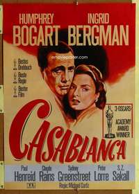 t244 CASABLANCA German movie poster R72 Bogart, Bergman, Henreid