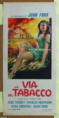 t098 TOBACCO ROAD Italian locandina movie poster R62 Gene Tierney